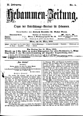 Hebammen-Zeitung 18880315 Seite: 1