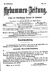 Hebammen-Zeitung 18880615 Seite: 1