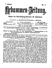 Hebammen-Zeitung 18910730 Seite: 1
