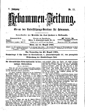 Hebammen-Zeitung 18910815 Seite: 1