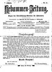 Hebammen-Zeitung 18911230 Seite: 1