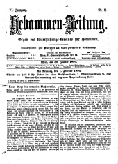 Hebammen-Zeitung 18920130 Seite: 1