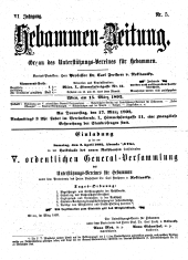 Hebammen-Zeitung 18920315 Seite: 1