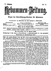 Hebammen-Zeitung 18920815 Seite: 1