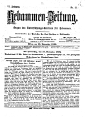 Hebammen-Zeitung 18921115 Seite: 1