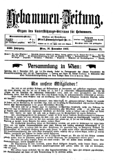 Hebammen-Zeitung 19071130 Seite: 1