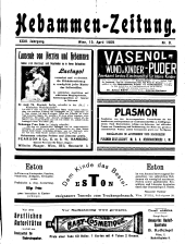 Hebammen-Zeitung 19090415 Seite: 1
