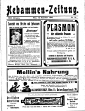 Hebammen-Zeitung 19091215 Seite: 1