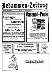 Hebammen-Zeitung 19150815 Seite: 1
