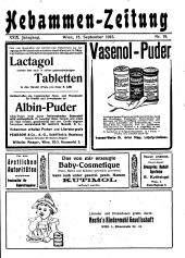 Hebammen-Zeitung 19150915 Seite: 1