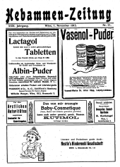 Hebammen-Zeitung 19151101 Seite: 1