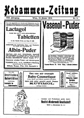 Hebammen-Zeitung 19160116 Seite: 1