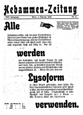 Hebammen-Zeitung 19160201 Seite: 1