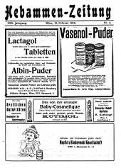 Hebammen-Zeitung 19160215 Seite: 1
