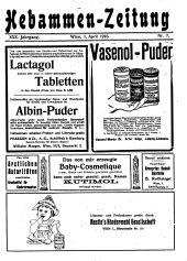 Hebammen-Zeitung 19160401 Seite: 1