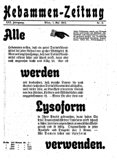 Hebammen-Zeitung 19160501 Seite: 1