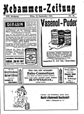 Hebammen-Zeitung 19160915 Seite: 1