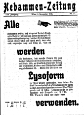 Hebammen-Zeitung 19161101 Seite: 1