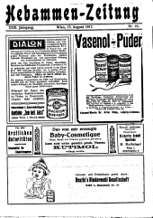 Hebammen-Zeitung 19170815 Seite: 1