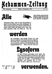 Hebammen-Zeitung 19170901 Seite: 1