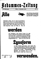 Hebammen-Zeitung 19171101 Seite: 1