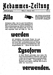 Hebammen-Zeitung 19180201 Seite: 1