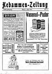 Hebammen-Zeitung 19180501 Seite: 1