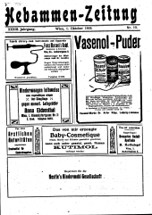Hebammen-Zeitung 19191001 Seite: 1