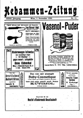 Hebammen-Zeitung 19191101 Seite: 1