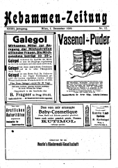 Hebammen-Zeitung 19191201 Seite: 1