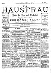 Die Hausfrau: Blätter für Haus und Wirthschaft 18780216 Seite: 1