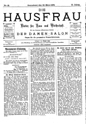 Die Hausfrau: Blätter für Haus und Wirthschaft 18780330 Seite: 1