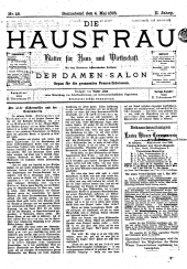 Die Hausfrau: Blätter für Haus und Wirthschaft 18780504 Seite: 1