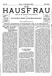 Die Hausfrau: Blätter für Haus und Wirthschaft 18791207 Seite: 5