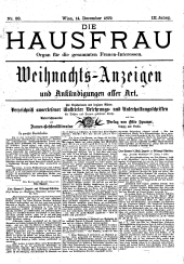Die Hausfrau: Blätter für Haus und Wirthschaft 18791214 Seite: 1