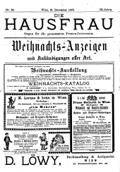 Die Hausfrau: Blätter für Haus und Wirthschaft 18791221 Seite: 1