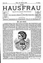 Die Hausfrau: Blätter für Haus und Wirthschaft 18810228 Seite: 1