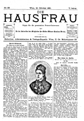 Die Hausfrau: Blätter für Haus und Wirthschaft 18811010 Seite: 1