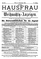 Die Hausfrau: Blätter für Haus und Wirthschaft 18811217 Seite: 1