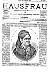 Die Hausfrau: Blätter für Haus und Wirthschaft 18820130 Seite: 1