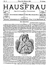 Die Hausfrau: Blätter für Haus und Wirthschaft 18820220 Seite: 1