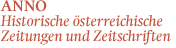 Startseite ANNO - Historische österreichische Zeitungen und Zeitschriften