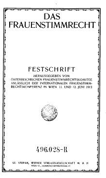 Das Frauenstimmrecht. Festschrift