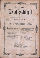 Salzburger Volksblatt: unabh. Tageszeitung f. Stadt u. Land Salzburg