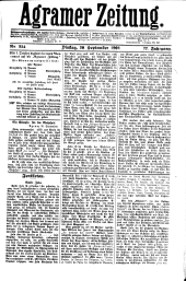 Agramer Zeitung 19020930 Seite: 1
