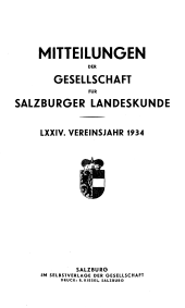 Mitteilungen der Gesellschaft für Salzburger Landeskunde