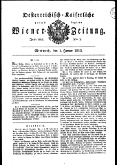 Wiener Zeitung 18120101 Seite: 1