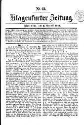 Klagenfurter Zeitung 18430802 Seite: 1