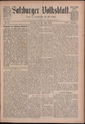 Salzburger Volksblatt: unabh. Tageszeitung f. Stadt u. Land Salzburg 18780730 Seite: 1