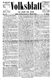 Volksblatt für Stadt und Land 18780801 Seite: 1